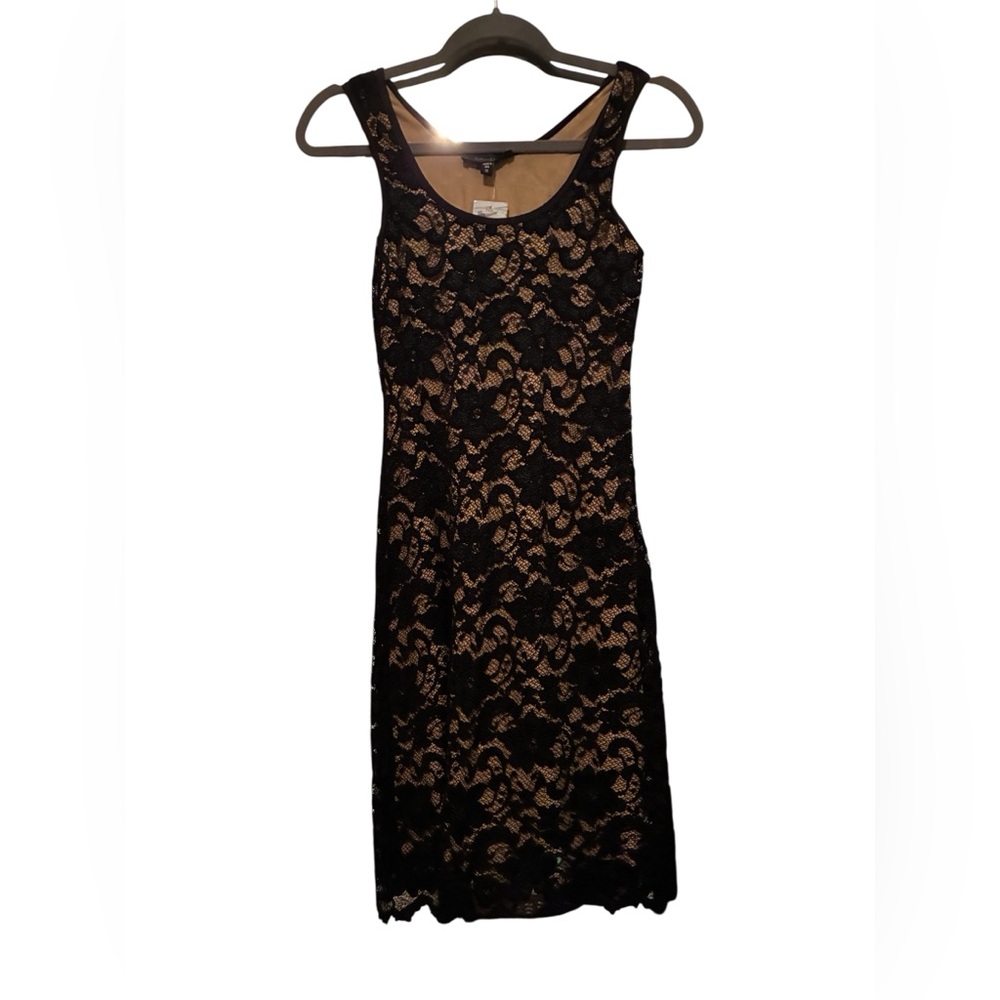 NWT KAREN KANE BLACK LACE OVERLAY SLEEVELESS TANK STYLE DRESS SIZE XS